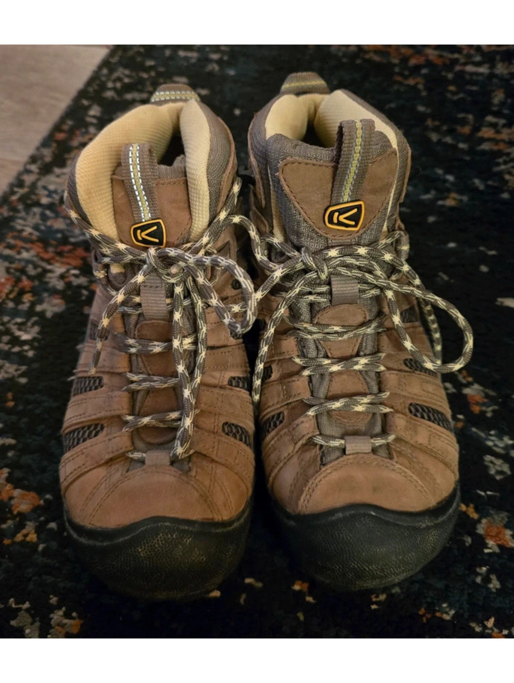 KEEN Voyageur Mid Waterproof Hiking Boots Brown Leather Women's Size 8